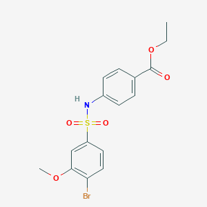molecular formula C16H16BrNO5S B486742 Ethyl 4-{[(4-bromo-3-methoxyphenyl)sulfonyl]amino}benzoate CAS No. 825609-04-9