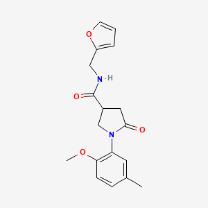 molecular formula C18H20N2O4 B4867455 N-[(furan-2-yl)methyl]-1-(2-methoxy-5-methylphenyl)-5-oxopyrrolidine-3-carboxamide 