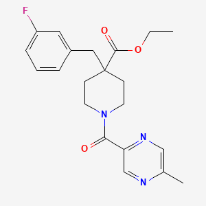 molecular formula C21H24FN3O3 B4867482 ethyl 4-(3-fluorobenzyl)-1-[(5-methyl-2-pyrazinyl)carbonyl]-4-piperidinecarboxylate 