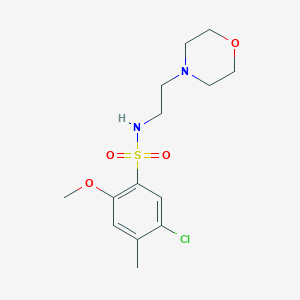 molecular formula C14H21ClN2O4S B486755 5-chloro-2-methoxy-4-methyl-N-[2-(4-morpholinyl)ethyl]benzenesulfonamide CAS No. 825609-11-8