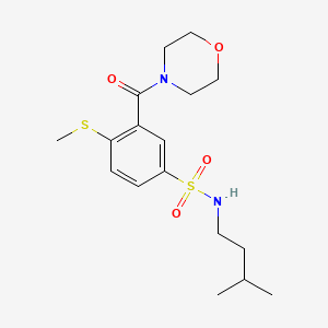 molecular formula C17H26N2O4S2 B4867583 N-(3-methylbutyl)-4-(methylthio)-3-(4-morpholinylcarbonyl)benzenesulfonamide 