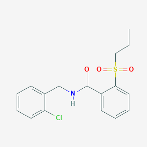 molecular formula C17H18ClNO3S B4867617 N-[(2-chlorophenyl)methyl]-2-propylsulfonylbenzamide 