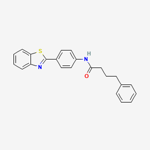 molecular formula C23H20N2OS B4867674 N-[4-(1,3-benzothiazol-2-yl)phenyl]-4-phenylbutanamide 