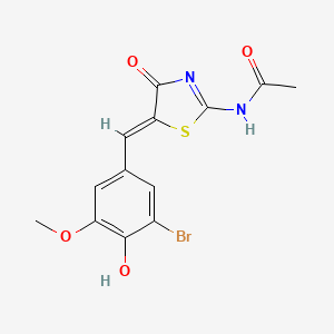 molecular formula C13H11BrN2O4S B4867695 N-[(5Z)-5-(3-bromo-4-hydroxy-5-methoxybenzylidene)-4-oxo-4,5-dihydro-1,3-thiazol-2-yl]acetamide 