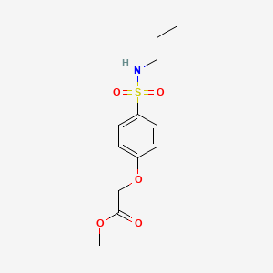 molecular formula C12H17NO5S B4867710 methyl {4-[(propylamino)sulfonyl]phenoxy}acetate 