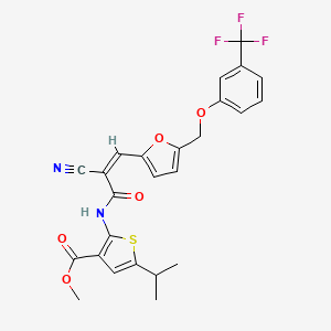 molecular formula C25H21F3N2O5S B4867721 methyl 2-{[2-cyano-3-(5-{[3-(trifluoromethyl)phenoxy]methyl}-2-furyl)acryloyl]amino}-5-isopropyl-3-thiophenecarboxylate 