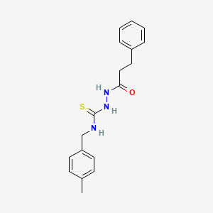 molecular formula C18H21N3OS B4867796 N-(4-methylbenzyl)-2-(3-phenylpropanoyl)hydrazinecarbothioamide 