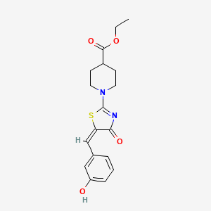molecular formula C18H20N2O4S B4867809 ethyl 1-[(5E)-5-[(3-hydroxyphenyl)methylidene]-4-oxo-1,3-thiazol-2-yl]piperidine-4-carboxylate 