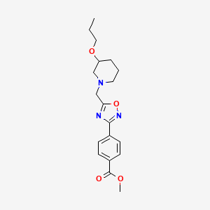 molecular formula C19H25N3O4 B4867897 methyl 4-{5-[(3-propoxy-1-piperidinyl)methyl]-1,2,4-oxadiazol-3-yl}benzoate 