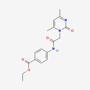 molecular formula C17H19N3O4 B4867903 ethyl 4-{[(4,6-dimethyl-2-oxopyrimidin-1(2H)-yl)acetyl]amino}benzoate 