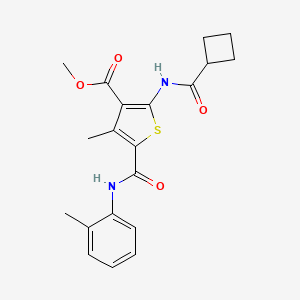 molecular formula C20H22N2O4S B4867938 methyl 2-[(cyclobutylcarbonyl)amino]-4-methyl-5-{[(2-methylphenyl)amino]carbonyl}-3-thiophenecarboxylate 