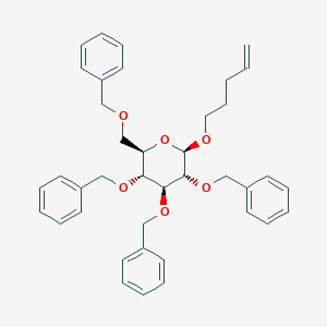molecular formula C39H44O6 B048680 (2R,3R,4S,5R,6R)-2-Pent-4-enoxy-3,4,5-tris(phenylmethoxy)-6-(phenylmethoxymethyl)oxane CAS No. 113533-73-6