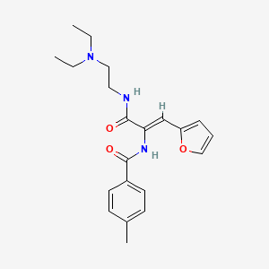 molecular formula C21H27N3O3 B4868023 N-[1-({[2-(diethylamino)ethyl]amino}carbonyl)-2-(2-furyl)vinyl]-4-methylbenzamide 
