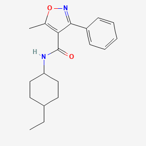 molecular formula C19H24N2O2 B4868055 N-(4-ETHYLCYCLOHEXYL)-5-METHYL-3-PHENYL-12-OXAZOLE-4-CARBOXAMIDE 