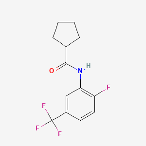 molecular formula C13H13F4NO B4868073 N-[2-fluoro-5-(trifluoromethyl)phenyl]cyclopentanecarboxamide 