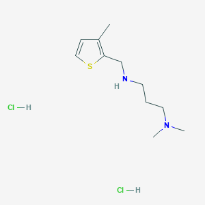 molecular formula C11H22Cl2N2S B4868076 N',N'-dimethyl-N-[(3-methylthiophen-2-yl)methyl]propane-1,3-diamine;dihydrochloride 