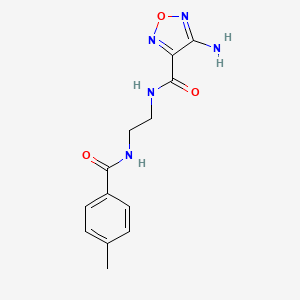 molecular formula C13H15N5O3 B4868096 N-{2-[(4-AMINO-1,2,5-OXADIAZOL-3-YL)FORMAMIDO]ETHYL}-4-METHYLBENZAMIDE 