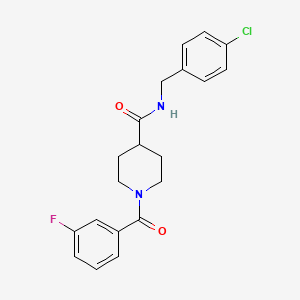 molecular formula C20H20ClFN2O2 B4868118 N-[(4-chlorophenyl)methyl]-1-(3-fluorobenzoyl)piperidine-4-carboxamide 