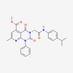 molecular formula C27H26N4O5 B4868152 METHYL 7-METHYL-2,4-DIOXO-1-PHENYL-3-({[4-(PROPAN-2-YL)PHENYL]CARBAMOYL}METHYL)-1H,2H,3H,4H-PYRIDO[2,3-D]PYRIMIDINE-5-CARBOXYLATE 