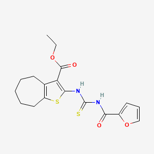 molecular formula C18H20N2O4S2 B4868178 ethyl 2-{[(2-furoylamino)carbonothioyl]amino}-5,6,7,8-tetrahydro-4H-cyclohepta[b]thiophene-3-carboxylate 