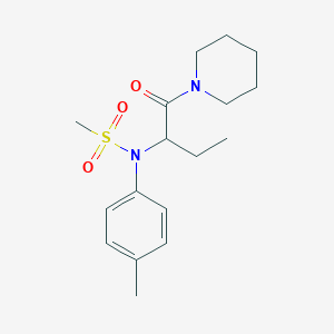 molecular formula C17H26N2O3S B4868202 N-(4-methylphenyl)-N-[1-(1-piperidinylcarbonyl)propyl]methanesulfonamide 