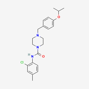 molecular formula C22H28ClN3O2 B4868236 N-(2-chloro-4-methylphenyl)-4-[4-(propan-2-yloxy)benzyl]piperazine-1-carboxamide CAS No. 908494-89-3