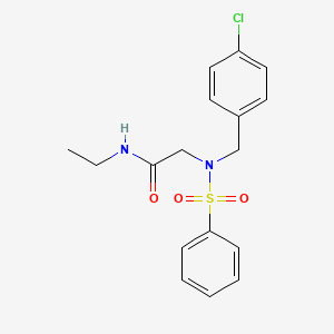 molecular formula C17H19ClN2O3S B4868237 N~2~-(4-chlorobenzyl)-N~1~-ethyl-N~2~-(phenylsulfonyl)glycinamide 