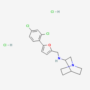 molecular formula C18H22Cl4N2O B4868243 N-{[5-(2,4-dichlorophenyl)-2-furyl]methyl}quinuclidin-3-amine dihydrochloride 