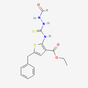 molecular formula C16H17N3O3S2 B4868266 ethyl 5-benzyl-2-{[(2-formylhydrazino)carbonothioyl]amino}-3-thiophenecarboxylate 