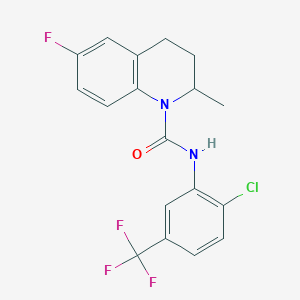 molecular formula C18H15ClF4N2O B4868296 N-[2-chloro-5-(trifluoromethyl)phenyl]-6-fluoro-2-methyl-3,4-dihydroquinoline-1(2H)-carboxamide 