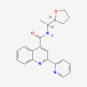 molecular formula C21H21N3O2 B4868327 N-[1-(OXOLAN-2-YL)ETHYL]-2-(PYRIDIN-2-YL)QUINOLINE-4-CARBOXAMIDE 