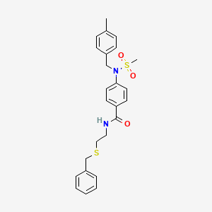 molecular formula C25H28N2O3S2 B4868328 N-[2-(benzylthio)ethyl]-4-[(4-methylbenzyl)(methylsulfonyl)amino]benzamide 