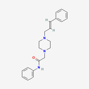 molecular formula C21H25N3O B4868331 N-phenyl-2-{4-[(2E)-3-phenylprop-2-en-1-yl]piperazin-1-yl}acetamide 