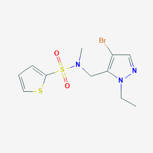 molecular formula C11H14BrN3O2S2 B4868336 N-[(4-bromo-1-ethyl-1H-pyrazol-5-yl)methyl]-N-methyl-2-thiophenesulfonamide 