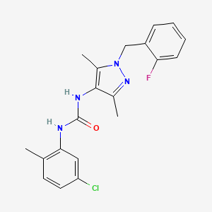 molecular formula C20H20ClFN4O B4868348 N-(5-chloro-2-methylphenyl)-N'-[1-(2-fluorobenzyl)-3,5-dimethyl-1H-pyrazol-4-yl]urea 