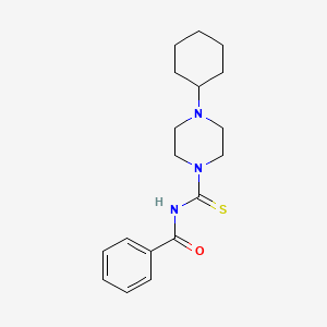 molecular formula C18H25N3OS B4868444 N-[(4-cyclohexyl-1-piperazinyl)carbonothioyl]benzamide 