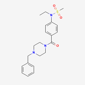 molecular formula C21H27N3O3S B4868463 N-{4-[(4-benzyl-1-piperazinyl)carbonyl]phenyl}-N-ethylmethanesulfonamide 