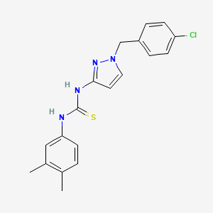 molecular formula C19H19ClN4S B4868479 N-[1-(4-chlorobenzyl)-1H-pyrazol-3-yl]-N'-(3,4-dimethylphenyl)thiourea 
