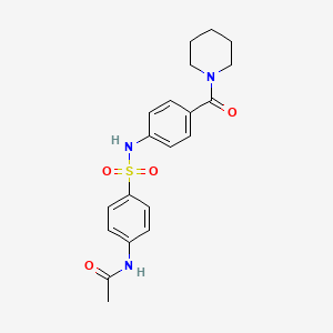molecular formula C20H23N3O4S B4868489 N-[4-({[4-(1-piperidinylcarbonyl)phenyl]amino}sulfonyl)phenyl]acetamide 