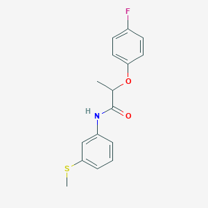 molecular formula C16H16FNO2S B4868497 2-(4-fluorophenoxy)-N-[3-(methylthio)phenyl]propanamide 