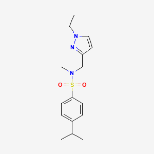 molecular formula C16H23N3O2S B4868515 N-[(1-ETHYL-1H-PYRAZOL-3-YL)METHYL]-4-ISOPROPYL-N-METHYL-1-BENZENESULFONAMIDE 