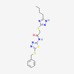 molecular formula C17H20N6OS3 B4868552 N-[5-(benzylsulfanyl)-1,3,4-thiadiazol-2-yl]-2-[(5-butyl-4H-1,2,4-triazol-3-yl)sulfanyl]acetamide 