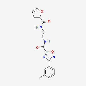 molecular formula C17H16N4O4 B4868558 N-(2-{[3-(3-METHYLPHENYL)-1,2,4-OXADIAZOL-5-YL]FORMAMIDO}ETHYL)FURAN-2-CARBOXAMIDE 