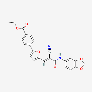 molecular formula C24H18N2O6 B4868587 ethyl 4-{5-[3-(1,3-benzodioxol-5-ylamino)-2-cyano-3-oxo-1-propen-1-yl]-2-furyl}benzoate 