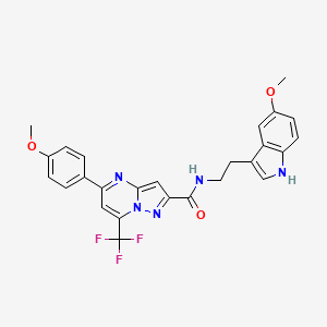 molecular formula C26H22F3N5O3 B4868604 N-[2-(5-methoxy-1H-indol-3-yl)ethyl]-5-(4-methoxyphenyl)-7-(trifluoromethyl)pyrazolo[1,5-a]pyrimidine-2-carboxamide 