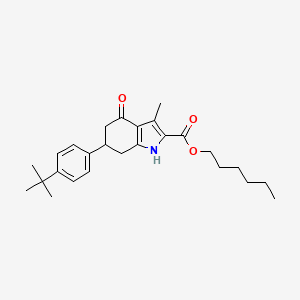 molecular formula C26H35NO3 B4868628 hexyl 6-(4-tert-butylphenyl)-3-methyl-4-oxo-4,5,6,7-tetrahydro-1H-indole-2-carboxylate 