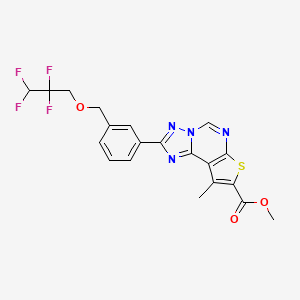 molecular formula C20H16F4N4O3S B4868672 methyl 9-methyl-2-{3-[(2,2,3,3-tetrafluoropropoxy)methyl]phenyl}thieno[3,2-e][1,2,4]triazolo[1,5-c]pyrimidine-8-carboxylate 