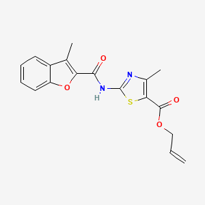 molecular formula C18H16N2O4S B4868675 Allyl 4-methyl-2-(3-methylbenzofuran-2-carboxamido)thiazole-5-carboxylate 