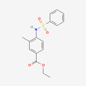 molecular formula C16H17NO4S B4868761 ethyl 3-methyl-4-[(phenylsulfonyl)amino]benzoate 