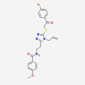 molecular formula C23H23BrN4O3S B4868776 N-{2-[5-{[2-(4-bromophenyl)-2-oxoethyl]sulfanyl}-4-(prop-2-en-1-yl)-4H-1,2,4-triazol-3-yl]ethyl}-4-methoxybenzamide 